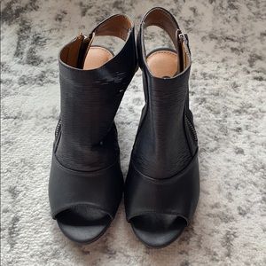 Black peep toe booties